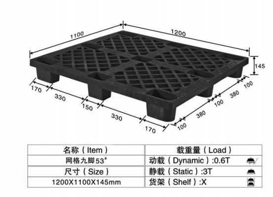 塑胶托盘尺寸标准 塑胶托盘尺寸-第2张图片-济宁荣昌木业网